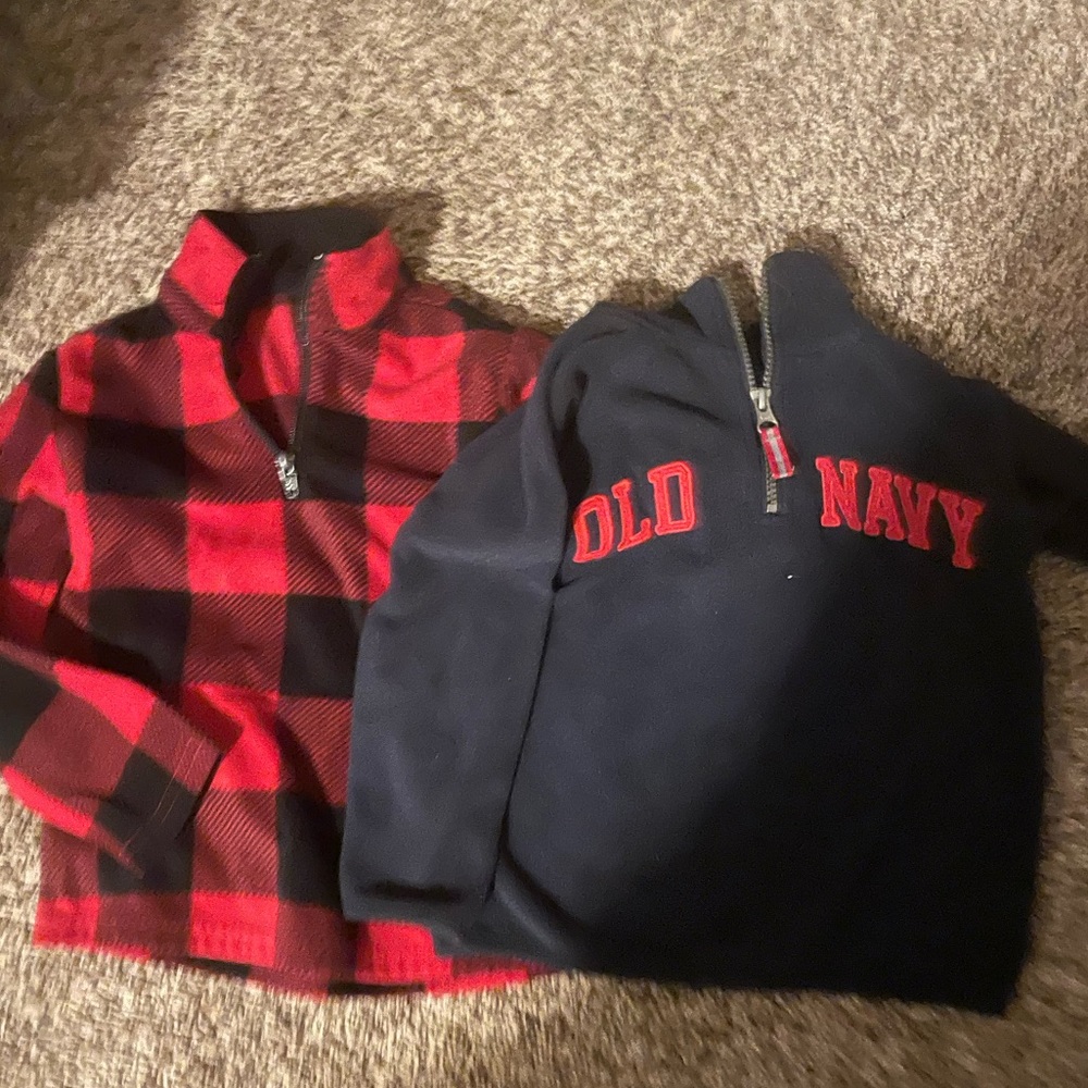 2 boys 1/2 zip fleece sweatshirts